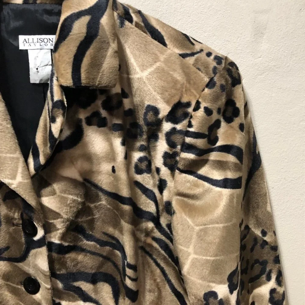 {Allison Taylor} Vintage Tiger Print Fur Coat